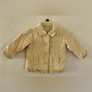 Old navy kids size 2T cream color corduroy jacket cotton lining